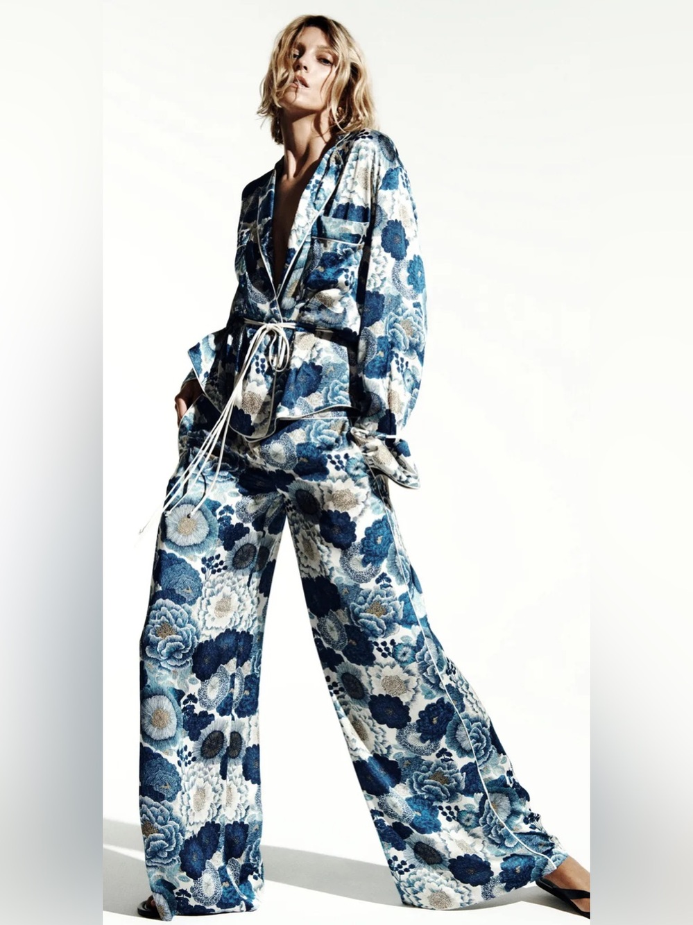 ZARA ZW COLLECTION FLORAL 2 PIECE SET - BLUE - SMALL | NEW WITH TAGS